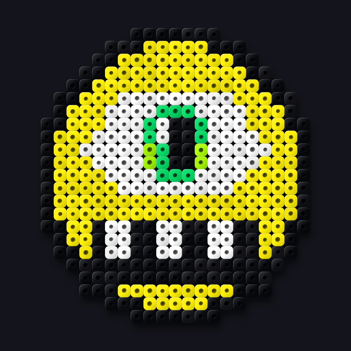 Classic Cyclops perler pendant: a one-eyed yellow cyclops